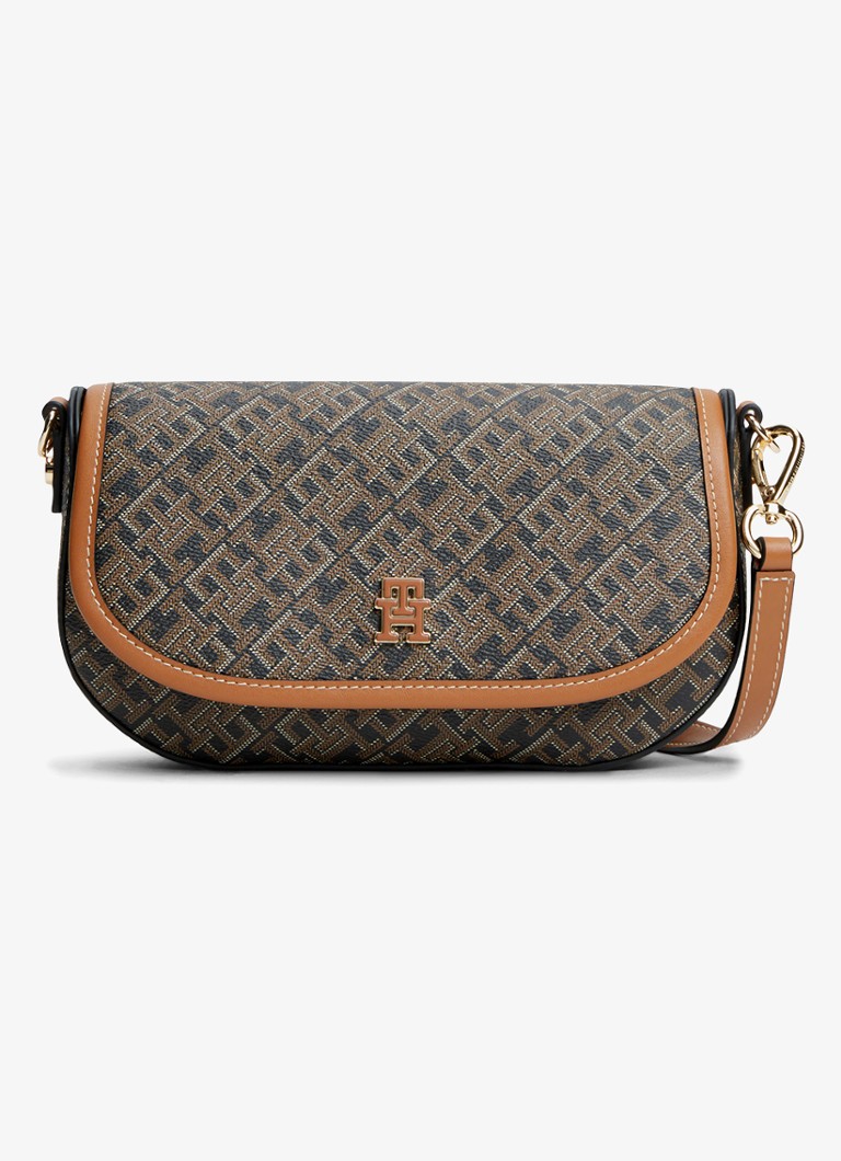 Tommy Hilfiger Dames Crossbodytas met logoprint in de kleur Lichtbruin