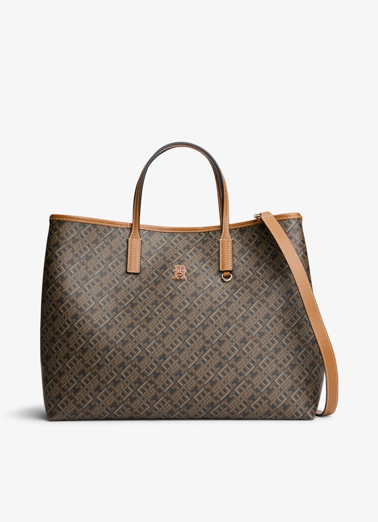 Tommy Hilfiger Dames Crossbodytas met logoprint in de kleur Lichtbruin