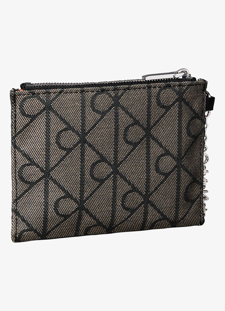 Calvin Klein Dames Sleuteletui met logoprint in de kleur Donkerbeige