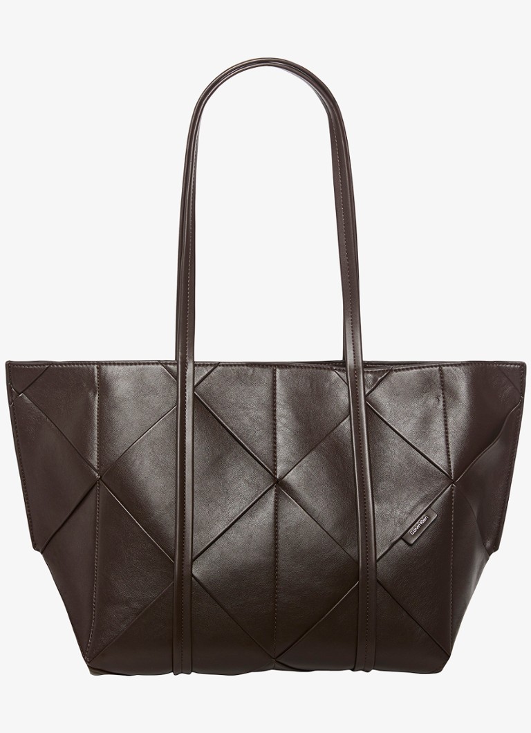 Calvin Klein Dames Shopper met gevlochten detail in de kleur Delicioso-Bal / Bruin