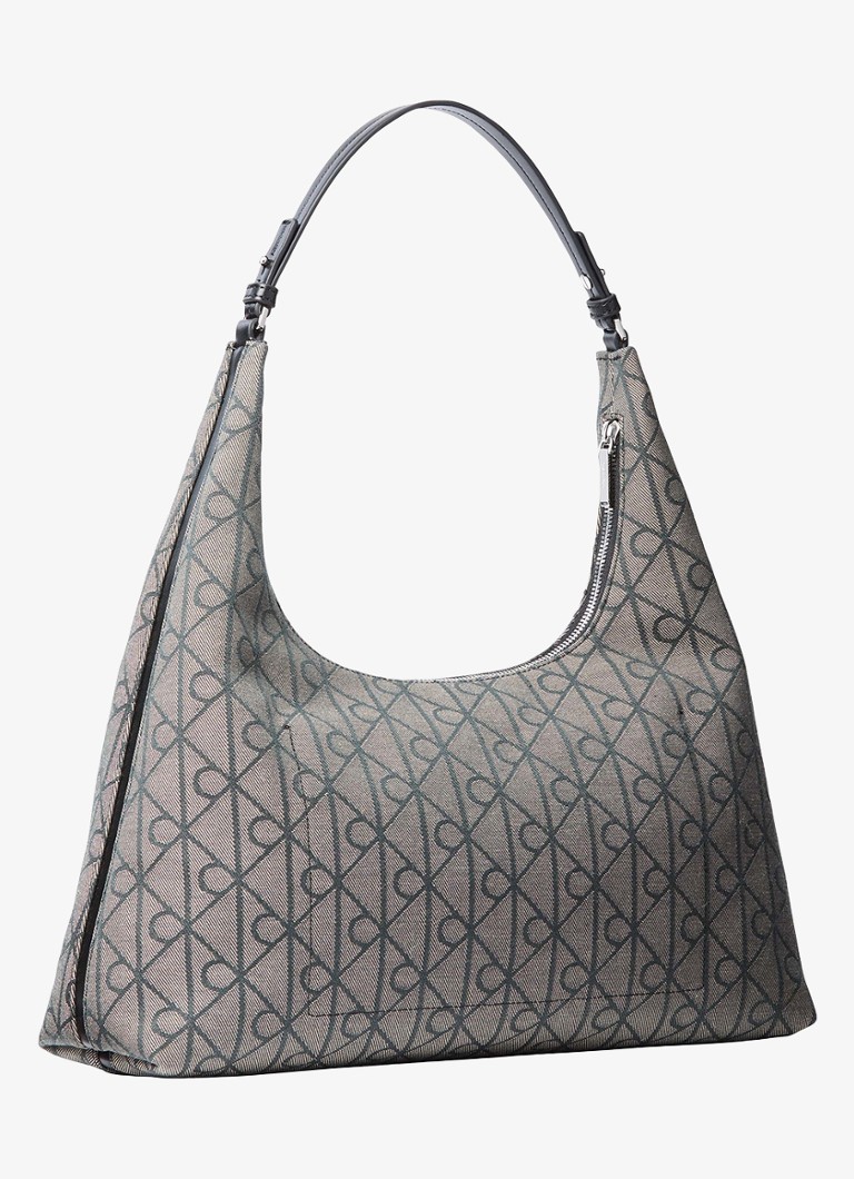 Calvin Klein Dames Schoudertas met logoprint in de kleur Donkerbeige