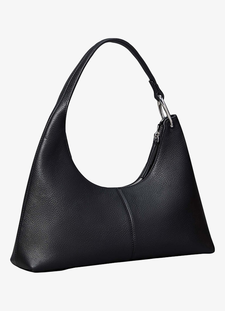 Calvin Klein Dames Schoudertas van leer in de kleur Zwart