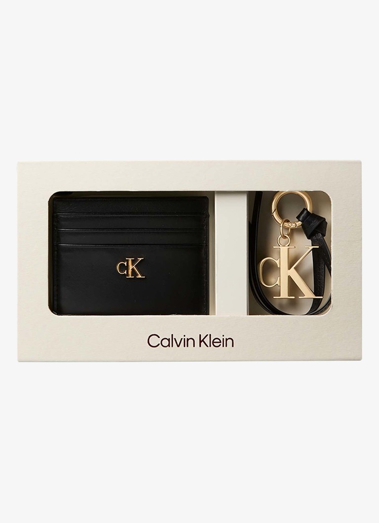Calvin Klein Dames Pasjeshouder van leer met hanger in de kleur Zwart