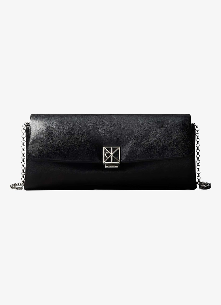 Calvin Klein Dames Gewatteerde clutch met verstelbare schouderriem in de kleur Zwart