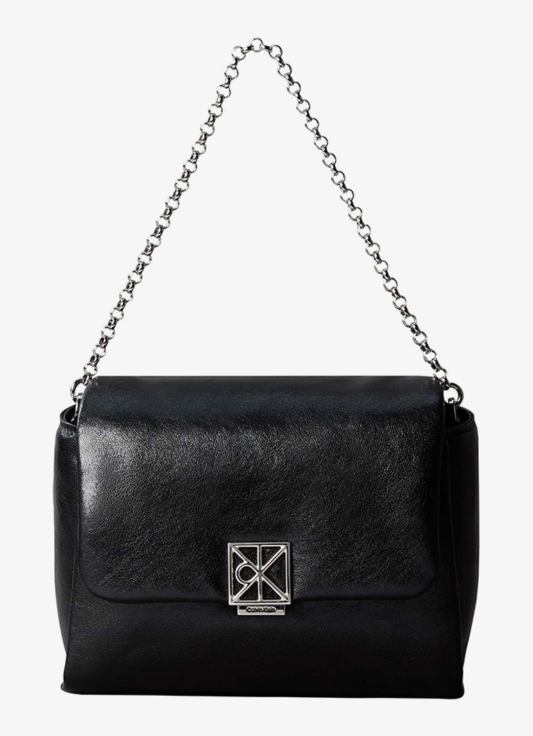 Calvin Klein Dames Schoudertas met logo en afneembare schouderriem in de kleur Zwart
