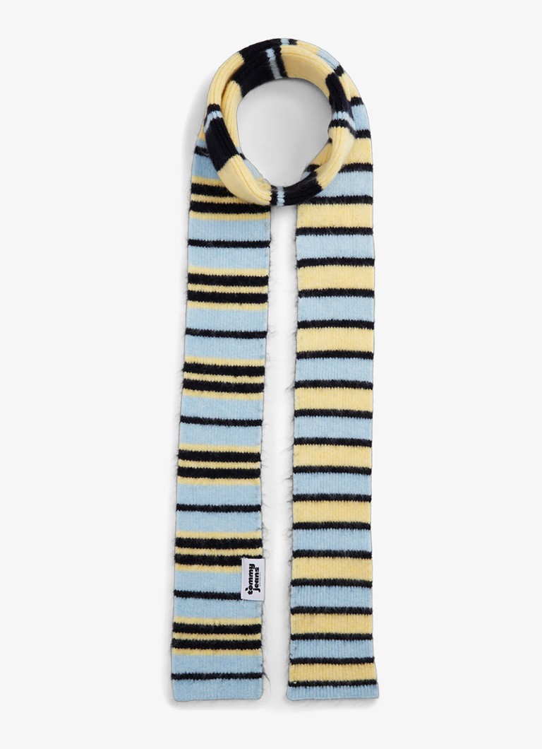 Tommy Hilfiger Dames Sjaal in alpaca wolblend met streepdessin in de kleur Geel