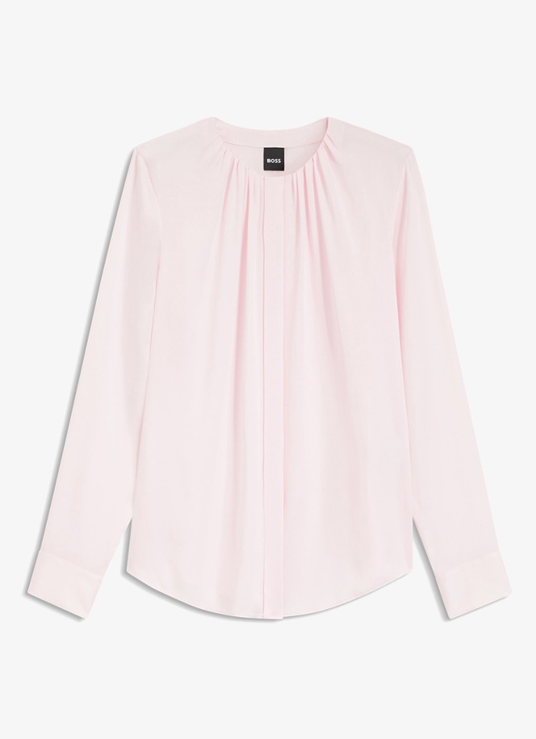 BOSS Dames Banorah blouse in zijdeblend in de kleur Light/Pastel Pink-680 / Roze