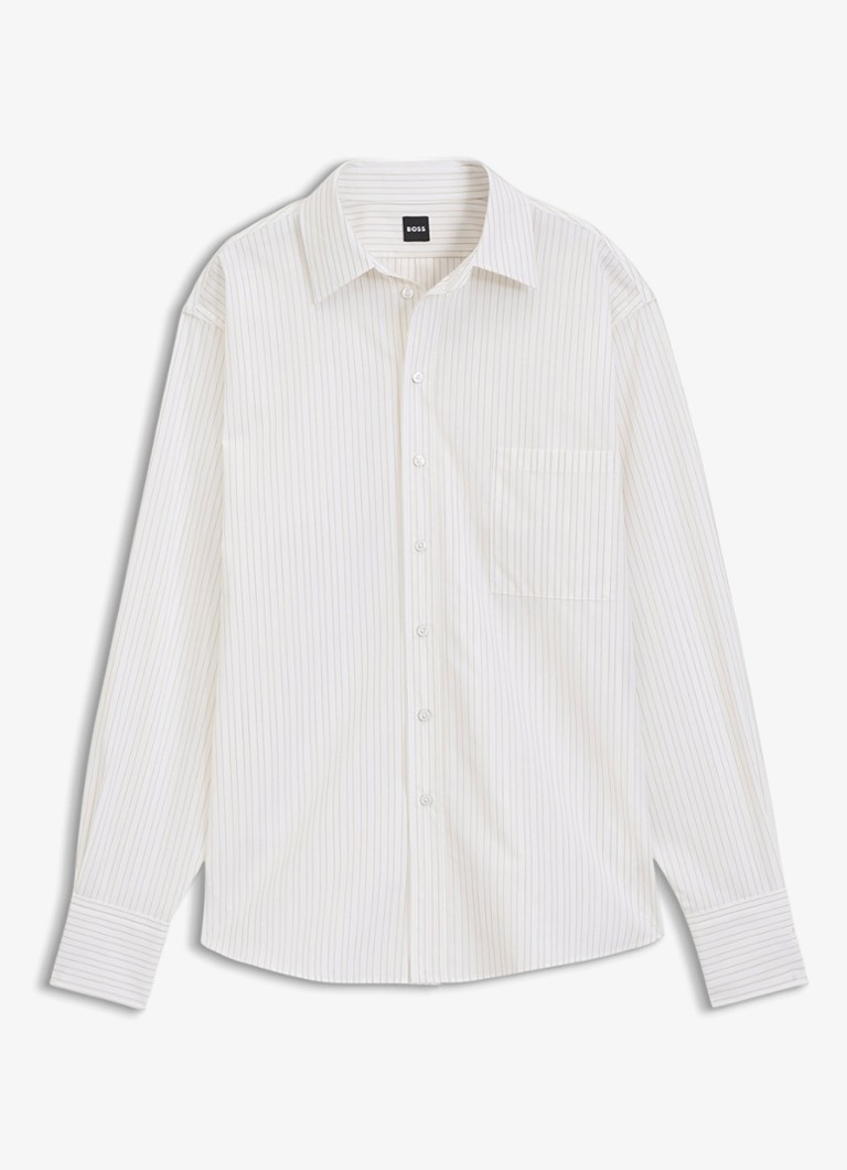 BOSS Dames Blouse met streepprint in de kleur Wit