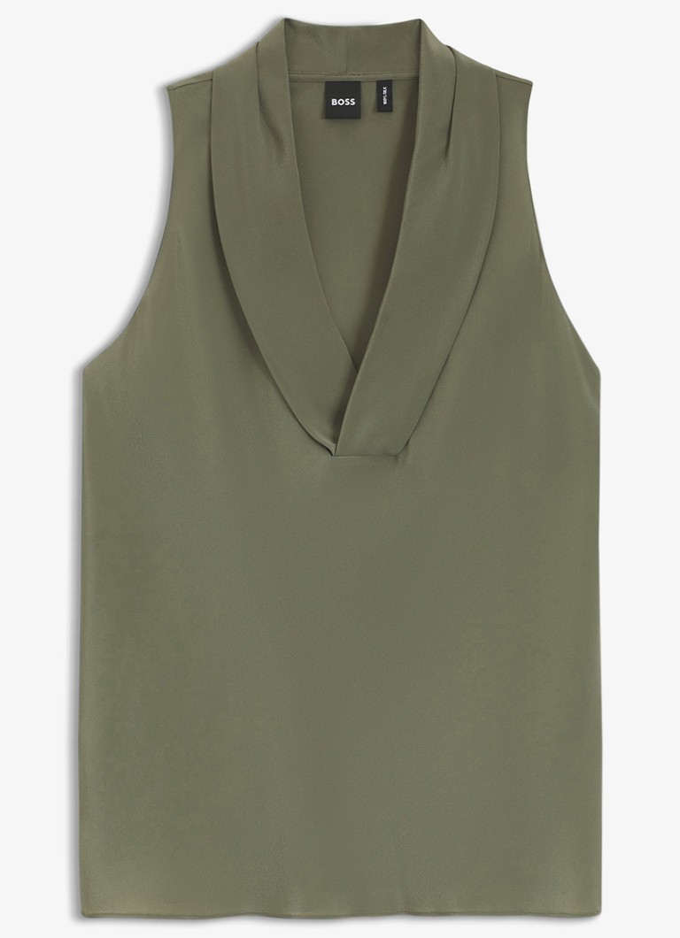 BOSS Dames Blouse van zijde in de kleur Mosgroen