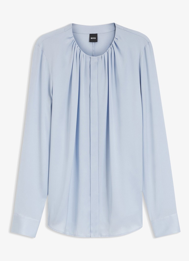 BOSS Dames Blouse met plooien in de kleur Bright Purple-527 / Paars