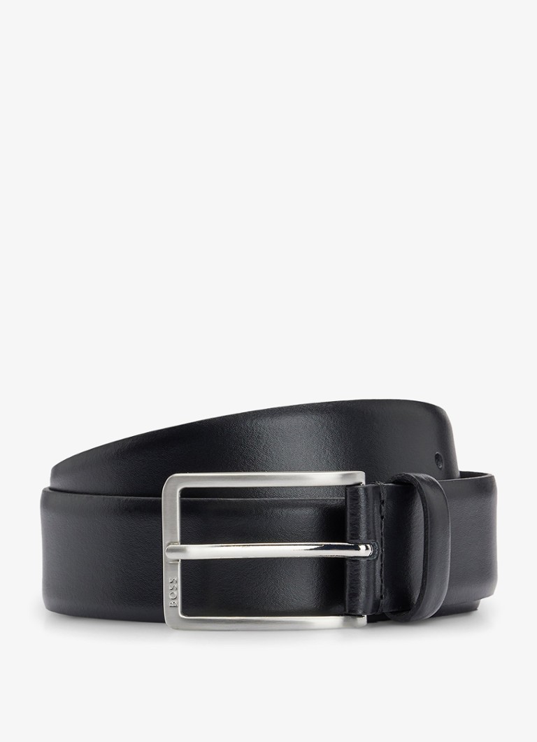 BOSS Heren Erman-L riem van leer in de kleur Zwart