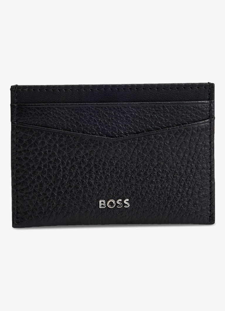 BOSS Heren New Crosstown pasjeshouder van leer in de kleur Zwart