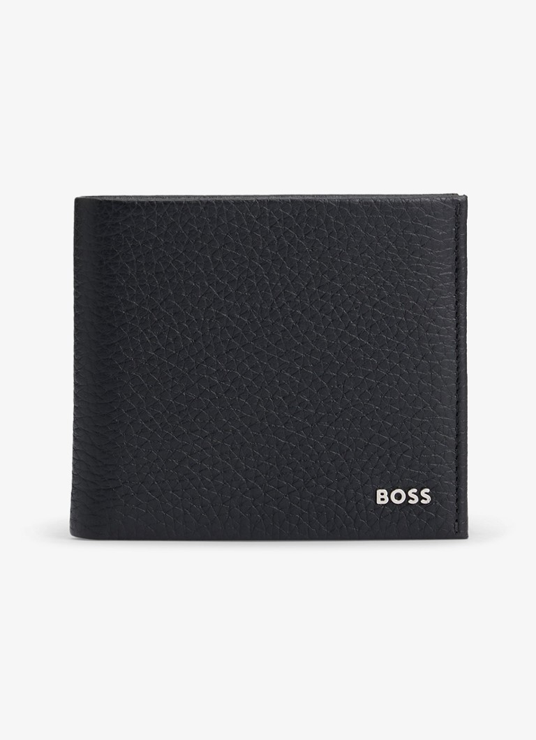 BOSS Heren New Crosstown portemonnee van leer in de kleur Zwart