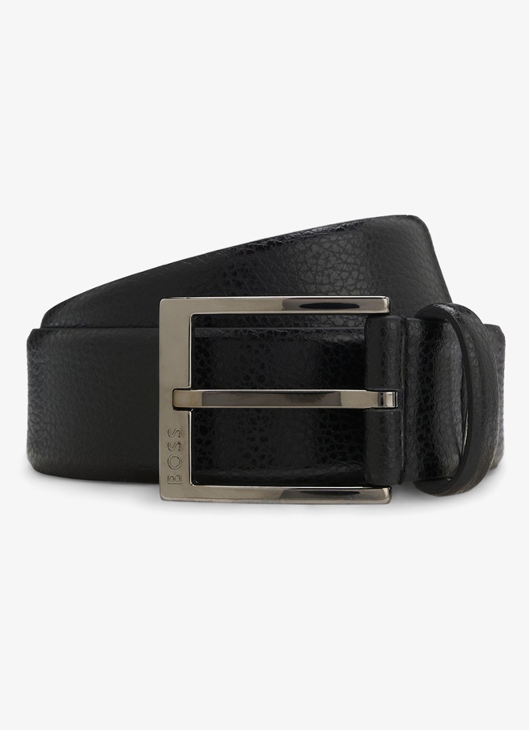 BOSS Heren Riem van leer in de kleur Zwart