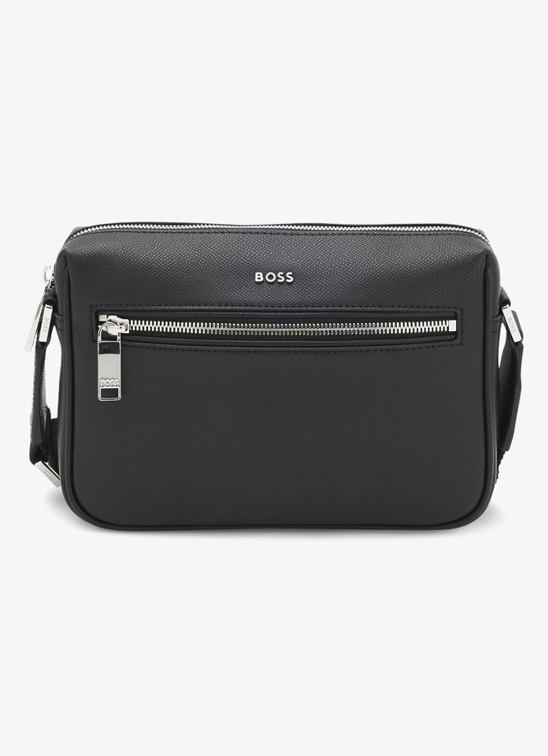 BOSS Heren Crossbodytas met verstelbare schouderriem en logo in de kleur Zwart