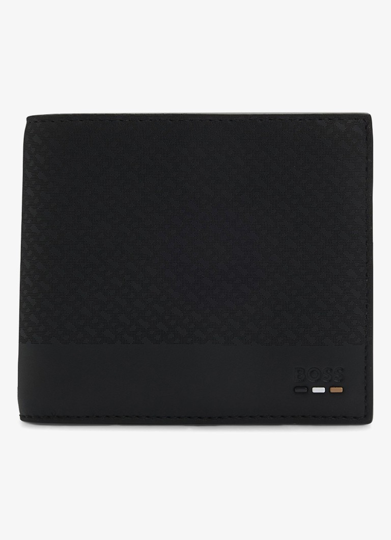 BOSS Heren Ray_MP_8cc portemonnee met logoprint in de kleur Black-002 / Zwart