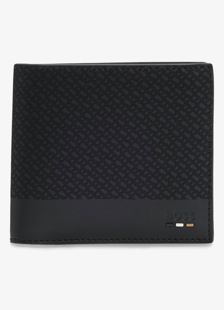 BOSS Heren Ray_MP_4cc_Coin portemonnee met logoprint in de kleur Black-002 / Zwart