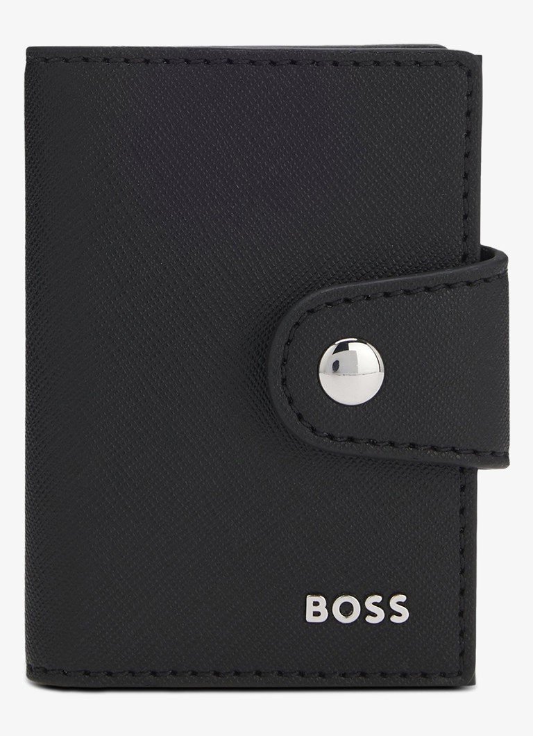 BOSS Heren Pasjeshouder met logo in de kleur Zwart