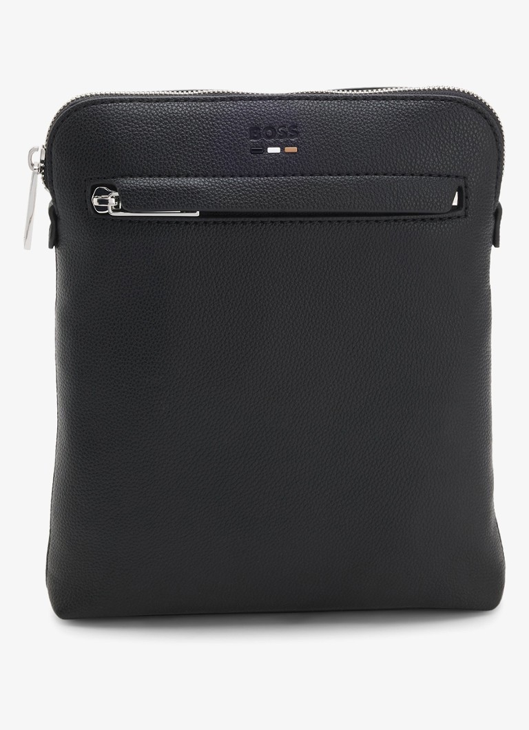 BOSS Heren Crossbodytas met logo en verstelbare schouderriem in de kleur Zwart