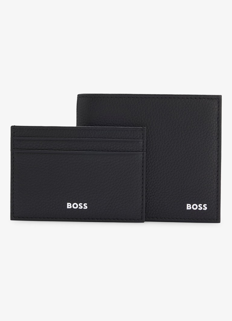 BOSS Heren Portemonnee en pasjeshouder met sleutelhanger in set van 3 in de kleur Zwart