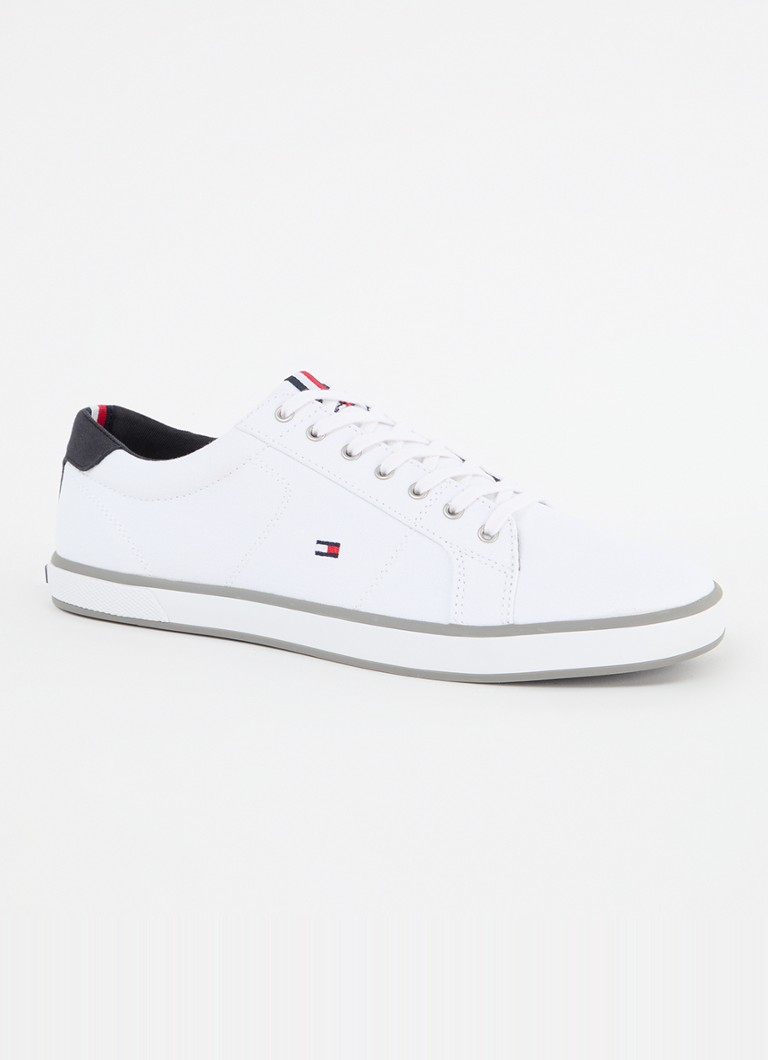 Tommy Hilfiger Heren Sneaker van canvas met logo in de kleur Wit