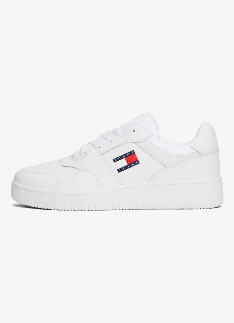 Tommy Hilfiger Heren Sneaker met logo in de kleur Wit
