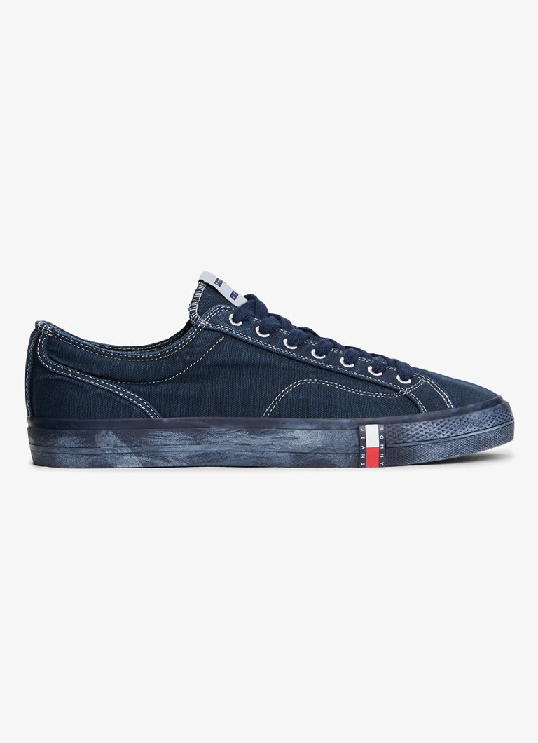 Tommy Hilfiger Heren Sneaker met doorgestikte details in de kleur Donkerblauw