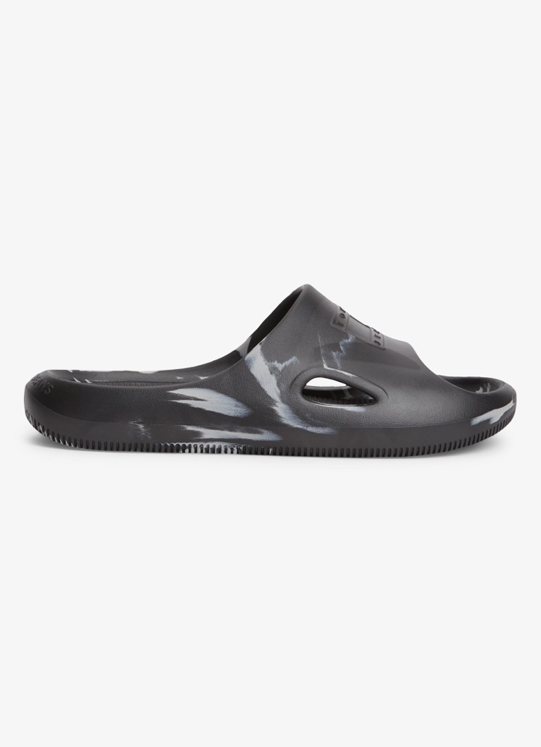 Tommy Hilfiger Heren Slipper met logo in de kleur Zwart