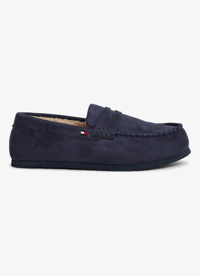 Tommy Hilfiger Heren Mocassin van suède in de kleur Donkerblauw