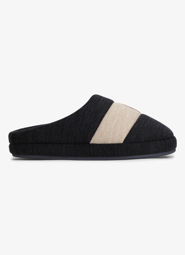 Tommy Hilfiger Heren Pantoffels met colour-blocking in de kleur Donkerblauw