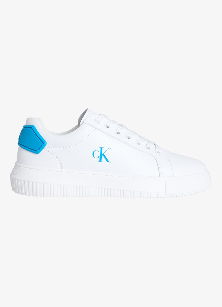 Calvin Klein Heren CHUNKY LEATHER TRAINERS in de kleur Wit