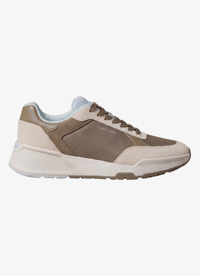 Calvin Klein Heren Sneaker met logo in de kleur Beige