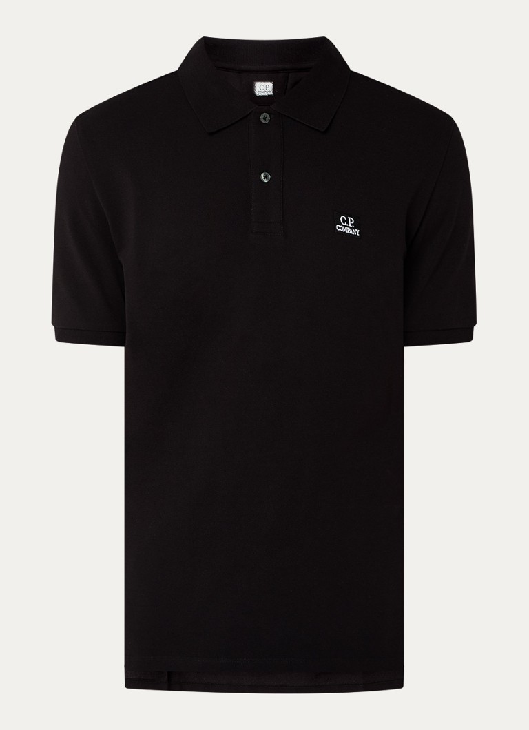 C.P. Company Heren Regular fit polo met logoborduring in de kleur Zwart, maat: M