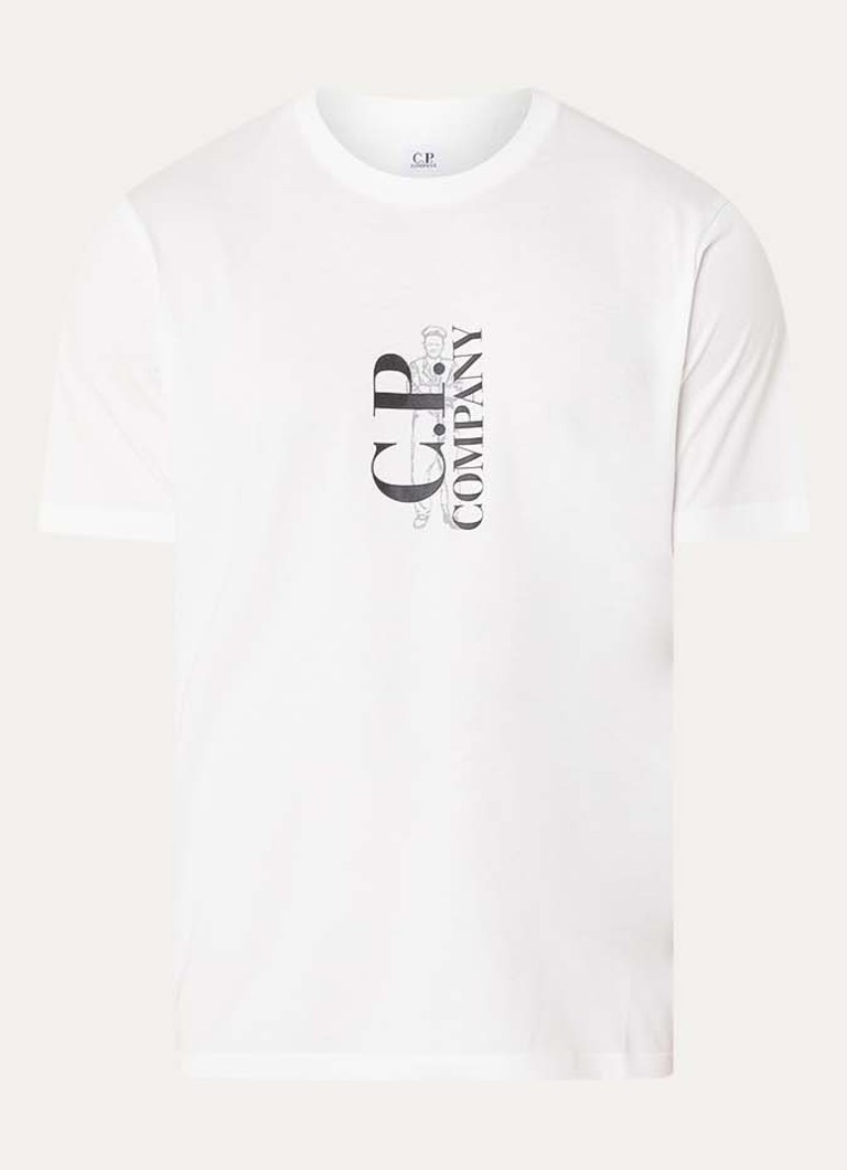 C.P. Company Heren T-shirt met logoprint in de kleur Wit, maat: M
