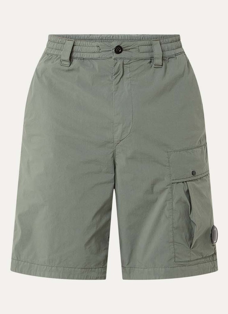C.P. Company Heren Straight ft korte cargobroek met steekzakken in de kleur Bronsgroen, maat: 50