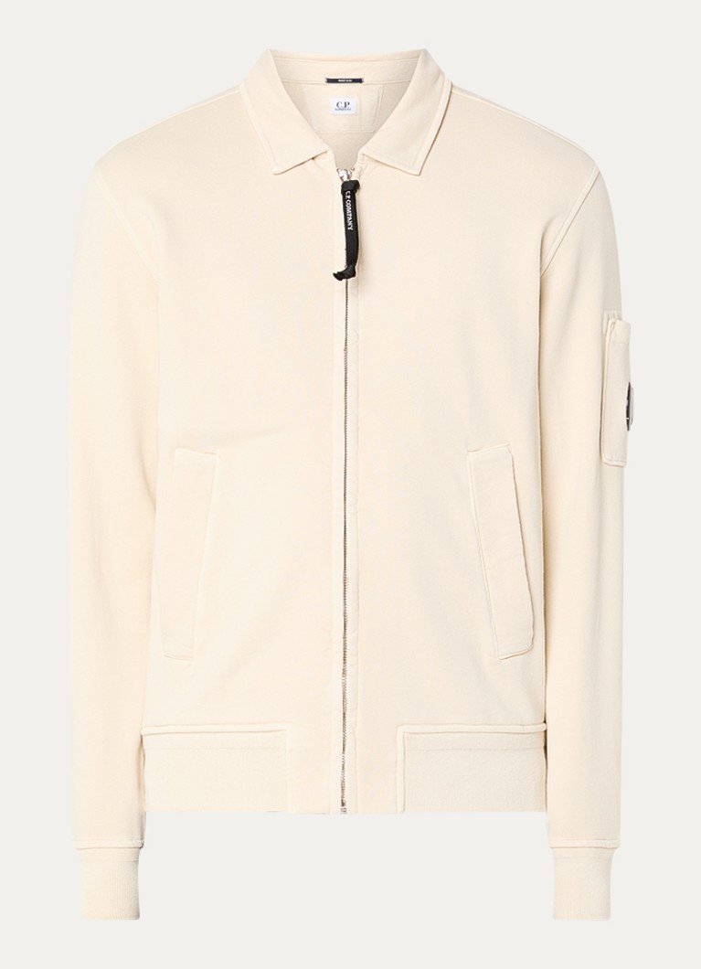 C.P. Company Heren Sweatvest met kraag in de kleur Creme, maat: XL