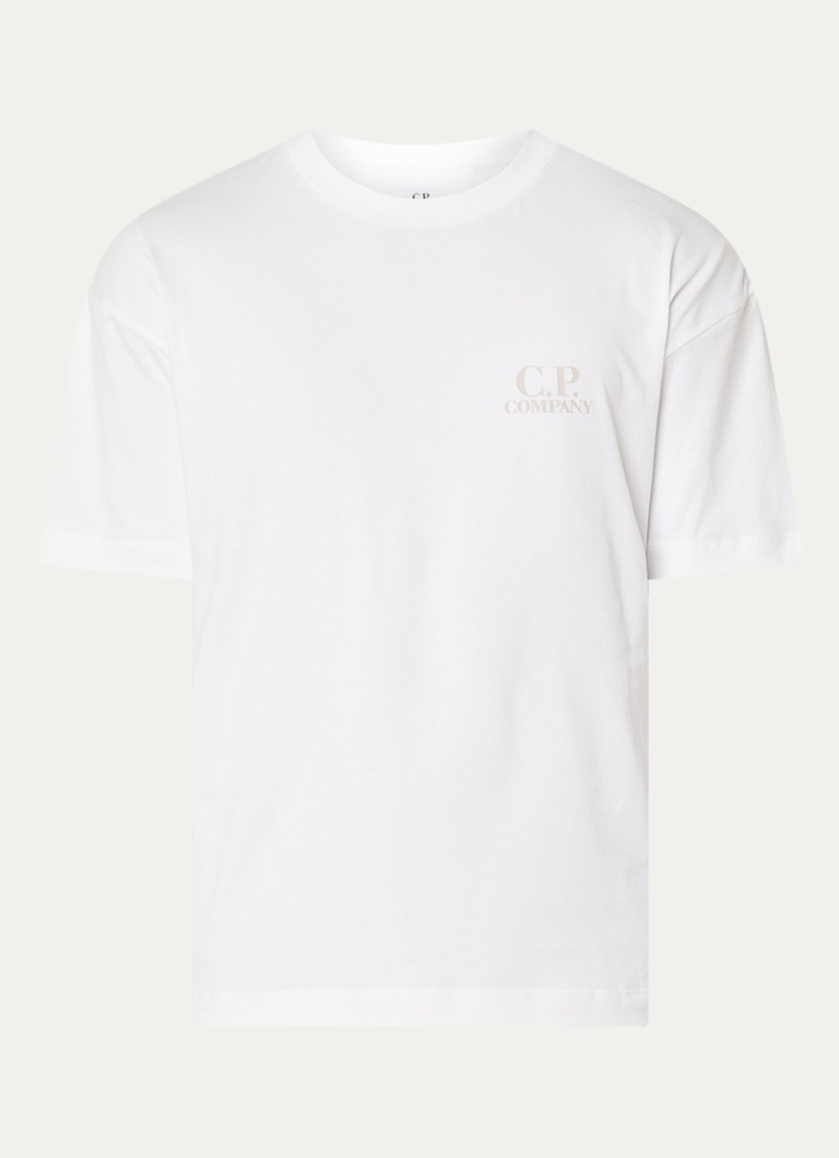 C.P. Company Heren T-shirt met logo- en backprint in de kleur Wit, maat: XL