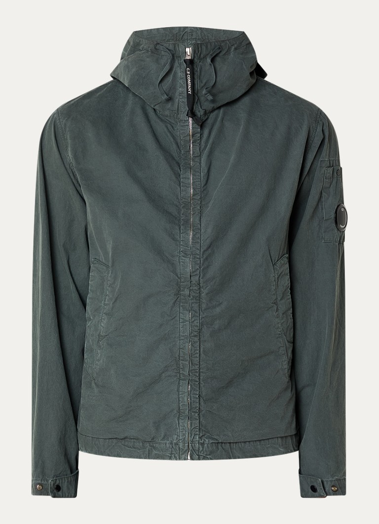 C.P. Company Heren Jack met capuchon en steekzakken in de kleur Olijfgroen, maat: XL