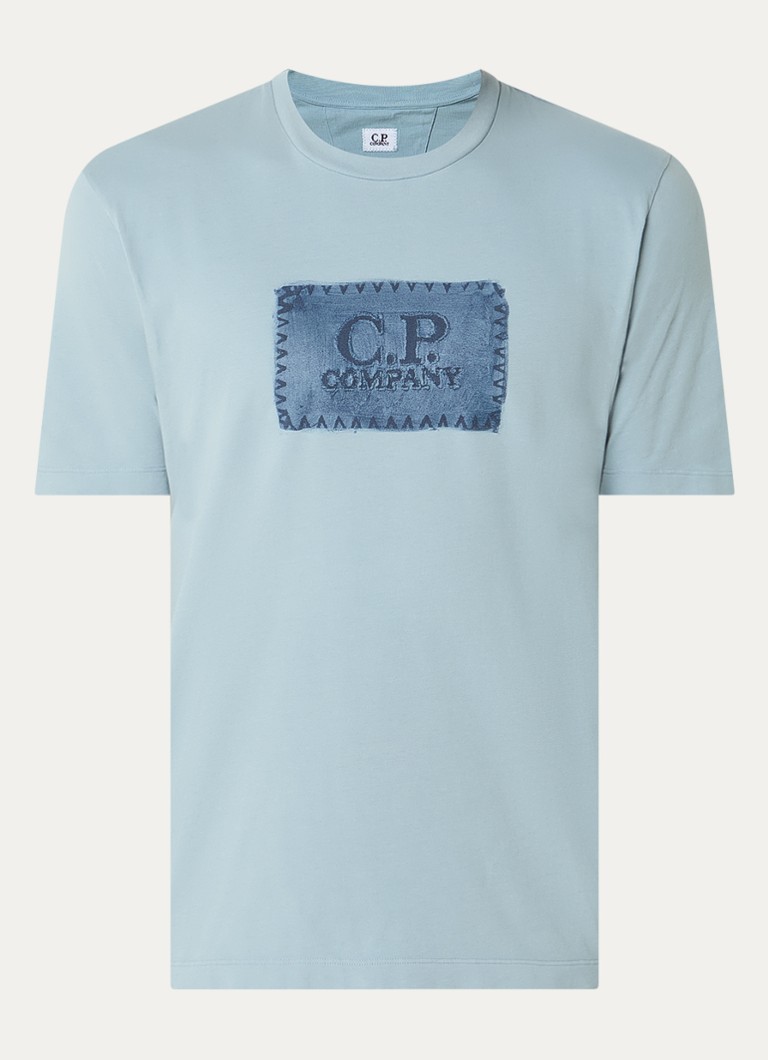 C.P. Company Heren T-shirt met logoprint in de kleur Blauwgrijs, maat: S