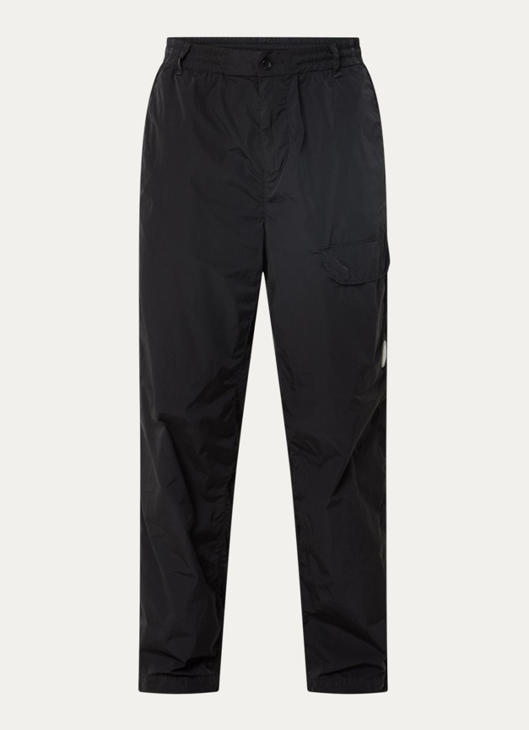 C.P. Company Heren Straight fit cargobroek met logo in de kleur Zwart, maat: 52