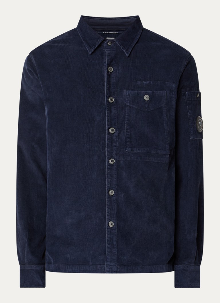 C.P. Company Heren Overshirt van corduroy in de kleur Donkerblauw, maat: S
