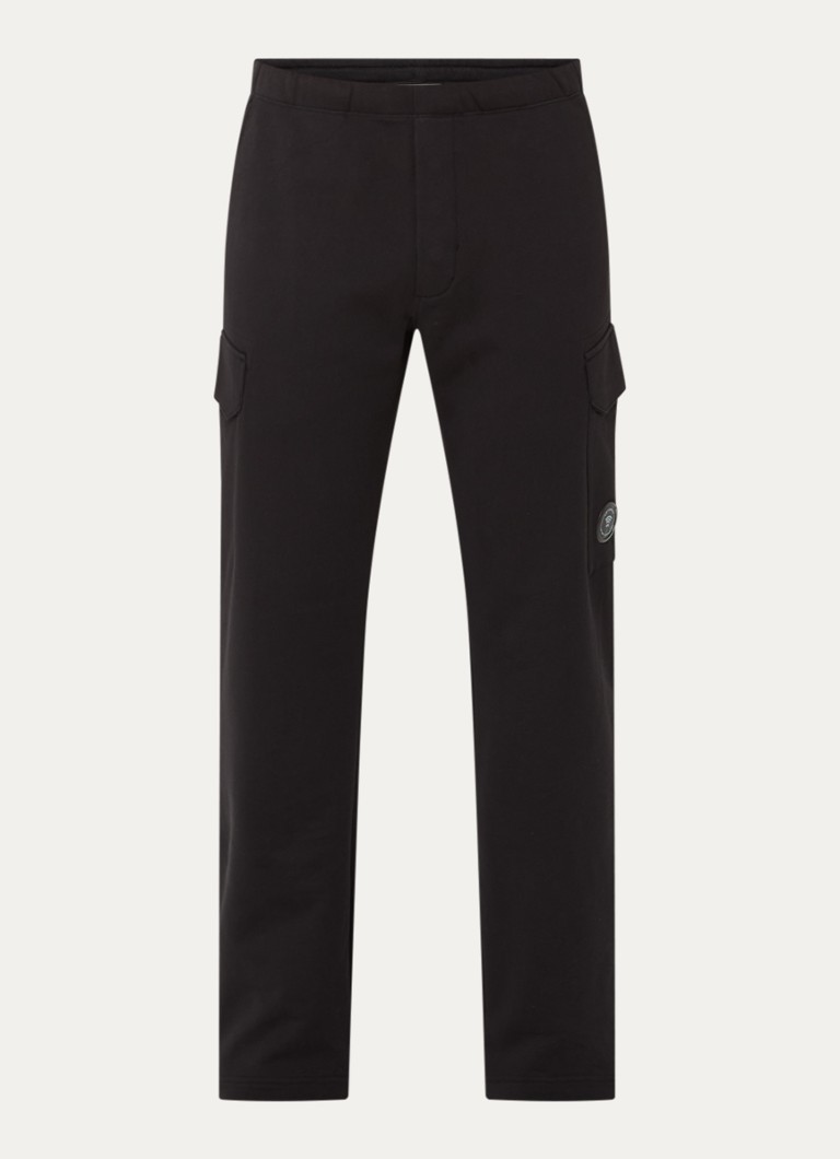 C.P. Company Heren Straight fit joggingbroek met klepzakken in de kleur Zwart, maat: M