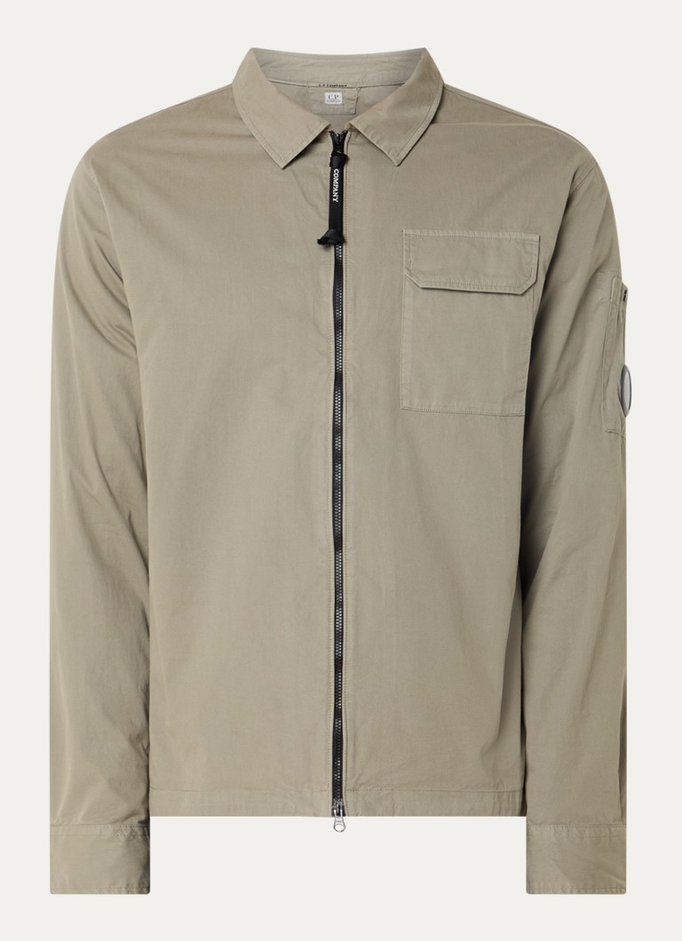 C.P. Company Heren Gabardine jack met borstzak in de kleur Taupe, maat: M