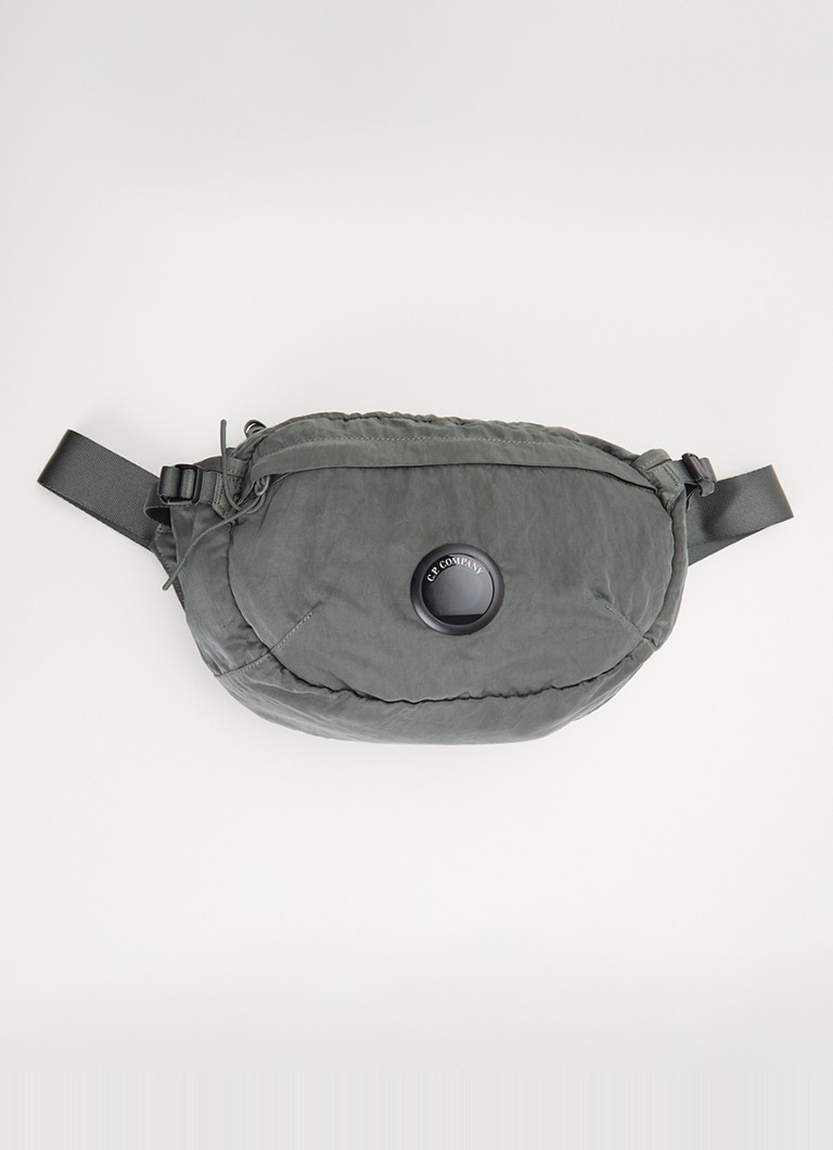 C.P. Company Heren Nylon B Lens heuptas met logo in de kleur Olijfgroen, maat: OS