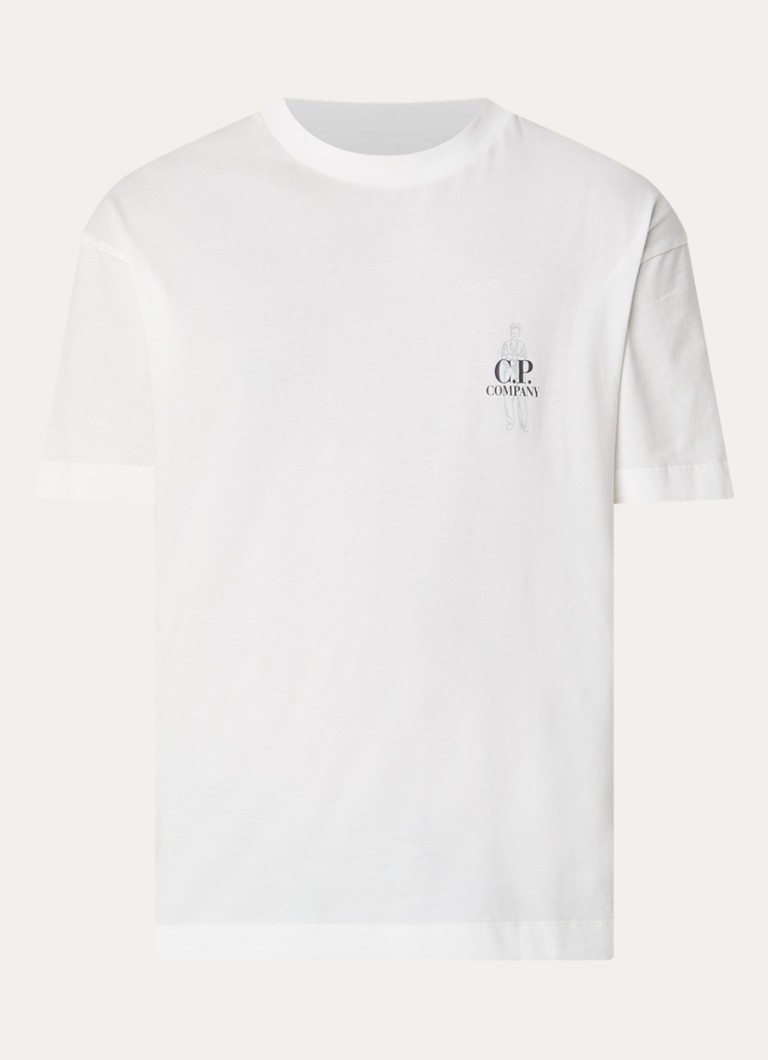 C.P. Company Heren T-shirt met logo in de kleur Wit, maat: XL