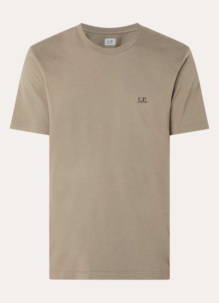 C.P. Company Heren T-shirt met logo- en backprint in de kleur Olijfgroen, maat: M
