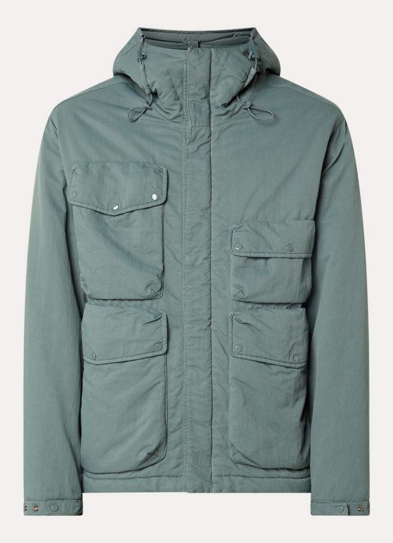 C.P. Company Heren T-Flatt parka met klepzakken in de kleur Zeegroen, maat: M