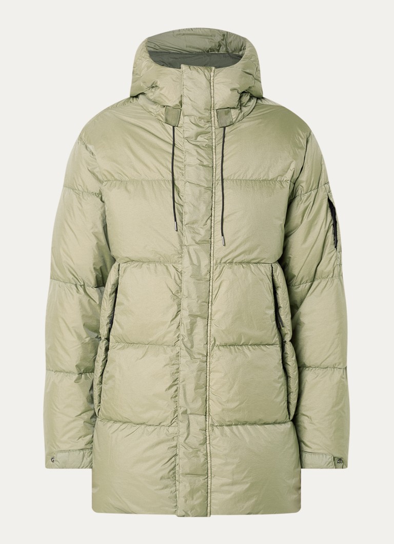 C.P. Company Heren Gewatteerde parka met capuchon en donsvulling in de kleur Khaki, maat: M