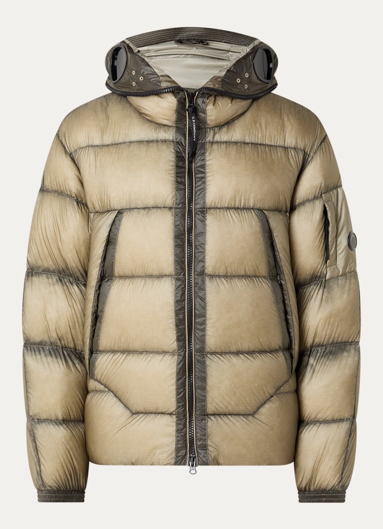 C.P. Company Heren Puffer jack met capuchon en donsvulling in de kleur Beige, maat: XL