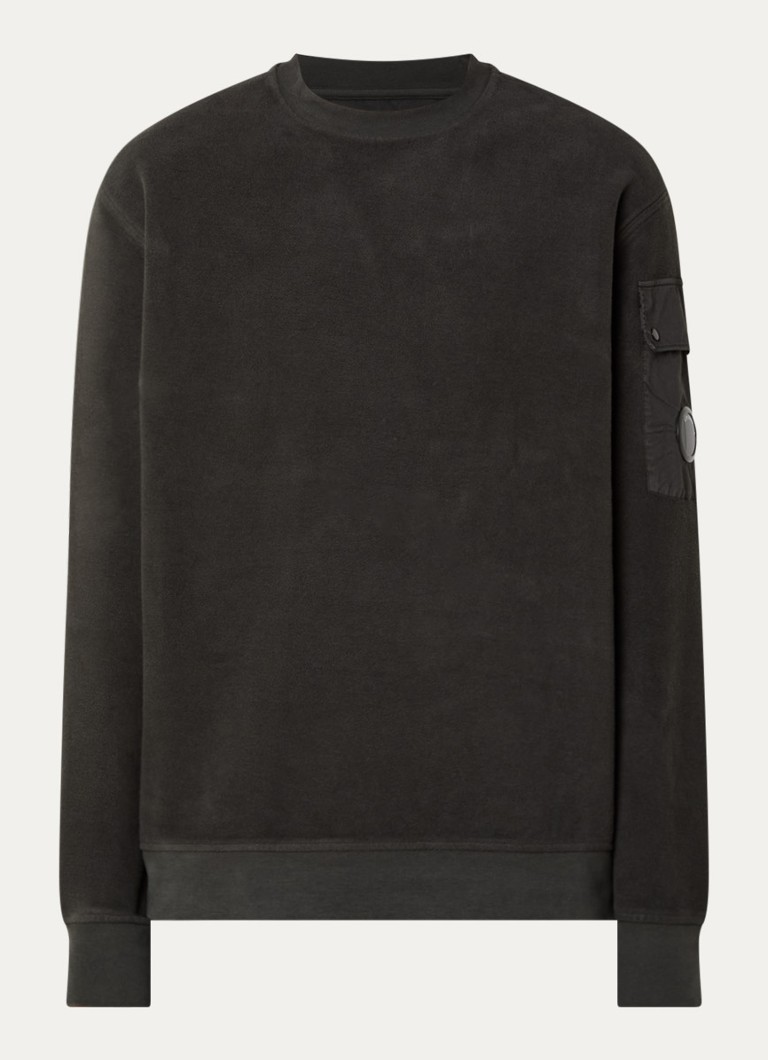 C.P. Company Heren Sweater met logo in de kleur Bronsgroen, maat: XL